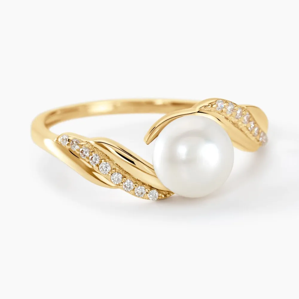 Bague Antoinette Or Jaune Perle De Culture Et Oxyde De Zirconium|Marc Orian Outlet