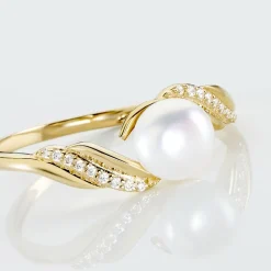 Bague Antoinette Or Jaune Perle De Culture Et Oxyde De Zirconium|Marc Orian Outlet