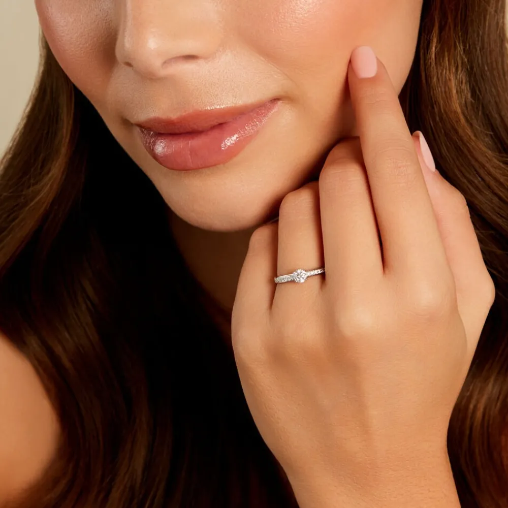 Bague Aramis Ld Platine Blanc Diamant Synthétique|Marc Orian Online