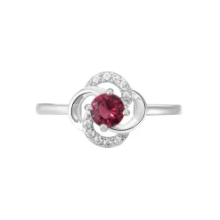 Bague Argent Blanc Clover Verre Oxydes De Zirconium