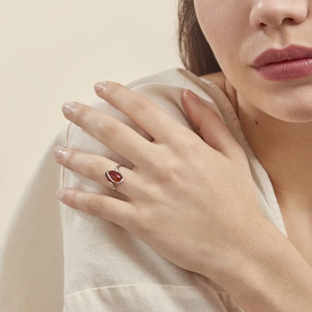 Bague Argent Blanc Leeloo Ambre|Marc Orian Sale