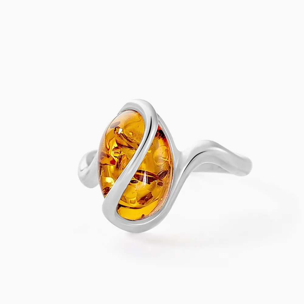 Bague Argent Blanc Leeloo Ambre|Marc Orian Sale