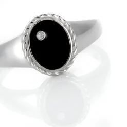 Bague Argent Blanc Lugus Email Et Oxyde De Zirconium|Marc Orian Clearance