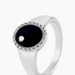Bague Argent Blanc Lugus Email Et Oxyde De Zirconium|Marc Orian Clearance