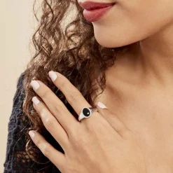 Bague Argent Blanc Lugus Email Et Oxyde De Zirconium|Marc Orian Clearance