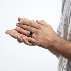 Bague Argent Blanc Tom Email Noir|Marc Orian Best