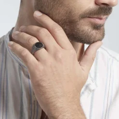 Bague Argent Blanc Tom Email Noir|Marc Orian Best