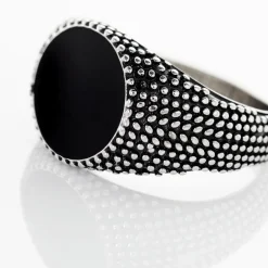 Bague Argent Blanc Tom Email Noir|Marc Orian Best