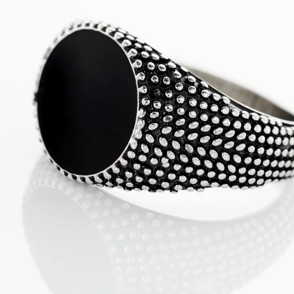 Bague Argent Blanc Tom Email Noir|Marc Orian Best