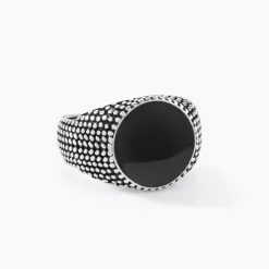 Bague Argent Blanc Tom Email Noir|Marc Orian Best