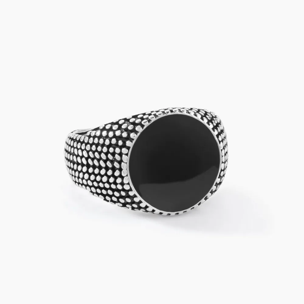 Bague Argent Blanc Tom Email Noir|Marc Orian Best