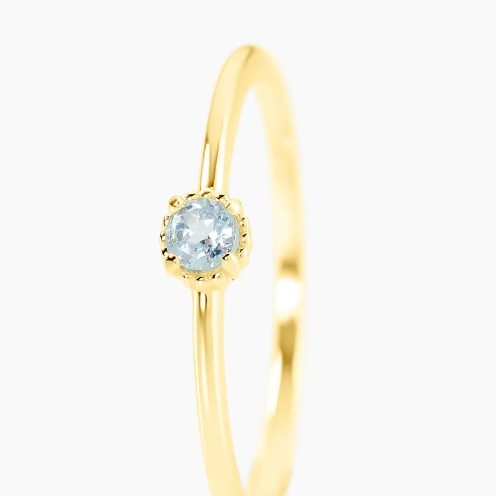 Bague Argent Jaune 925/1000 Cercle Topaze Bleu Sky|Marc Orian Discount