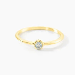 Bague Argent Jaune 925/1000 Cercle Topaze Bleu Sky|Marc Orian Discount