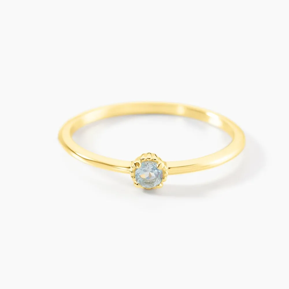 Bague Argent Jaune 925/1000 Cercle Topaze Bleu Sky|Marc Orian Discount