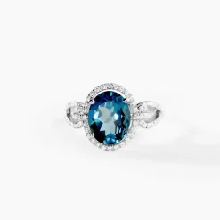Bague Ayanna Or Blanc Topaze Et Oxyde De Zirconium