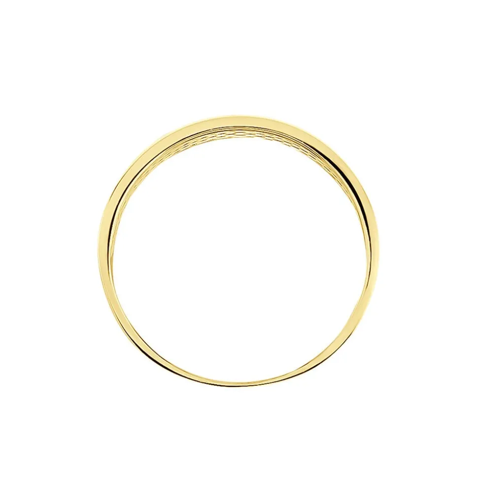Bague Banda Or Jaune Oxyde De Zirconium