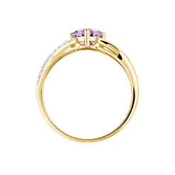 Bague Bertille Or Jaune Amethyste Et Oxyde De Zirconium