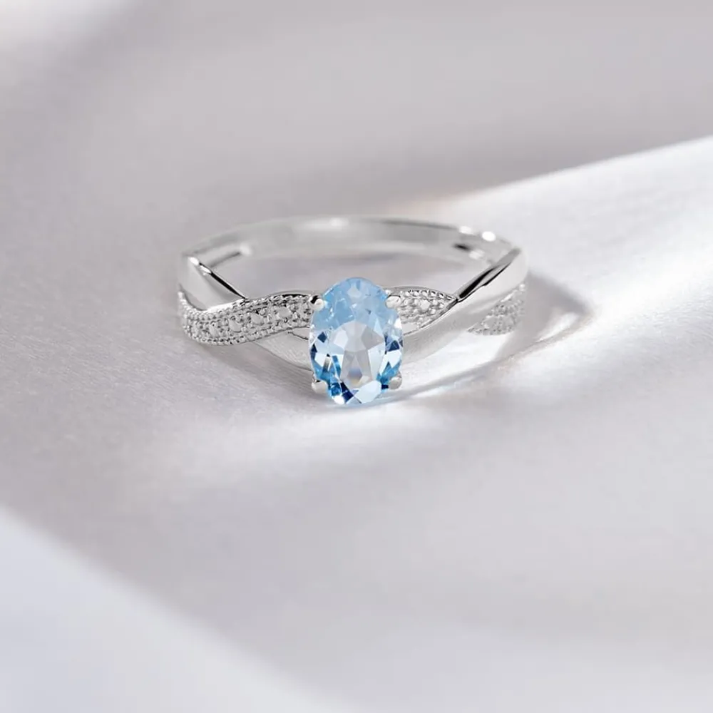 Bague Candice Or Blanc Topaze|Marc Orian
