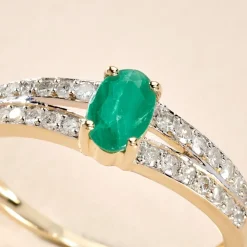 Bague Carlton Or Jaune Emeraude Diamant|Marc Orian Clearance