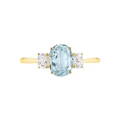 Bague Carroll Or Jaune Topaze Oxyde De Zirconium