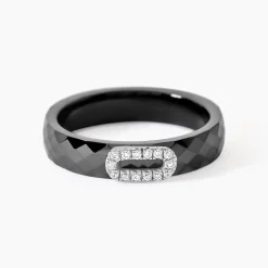 Bague Ceramik Design Argent Blanc Oxyde De Zirconium Et Céramique|Marc Orian Online