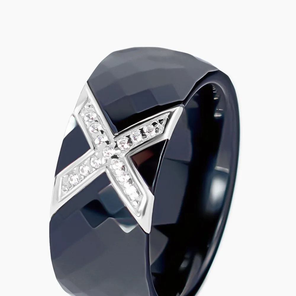 Bague Ceramique X Argent Blanc Oxyde De Zirconium Et Céramique|Marc Orian