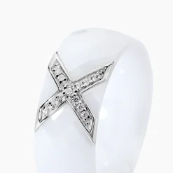 Bague Ceramique X Argent Blanc|Marc Orian Discount