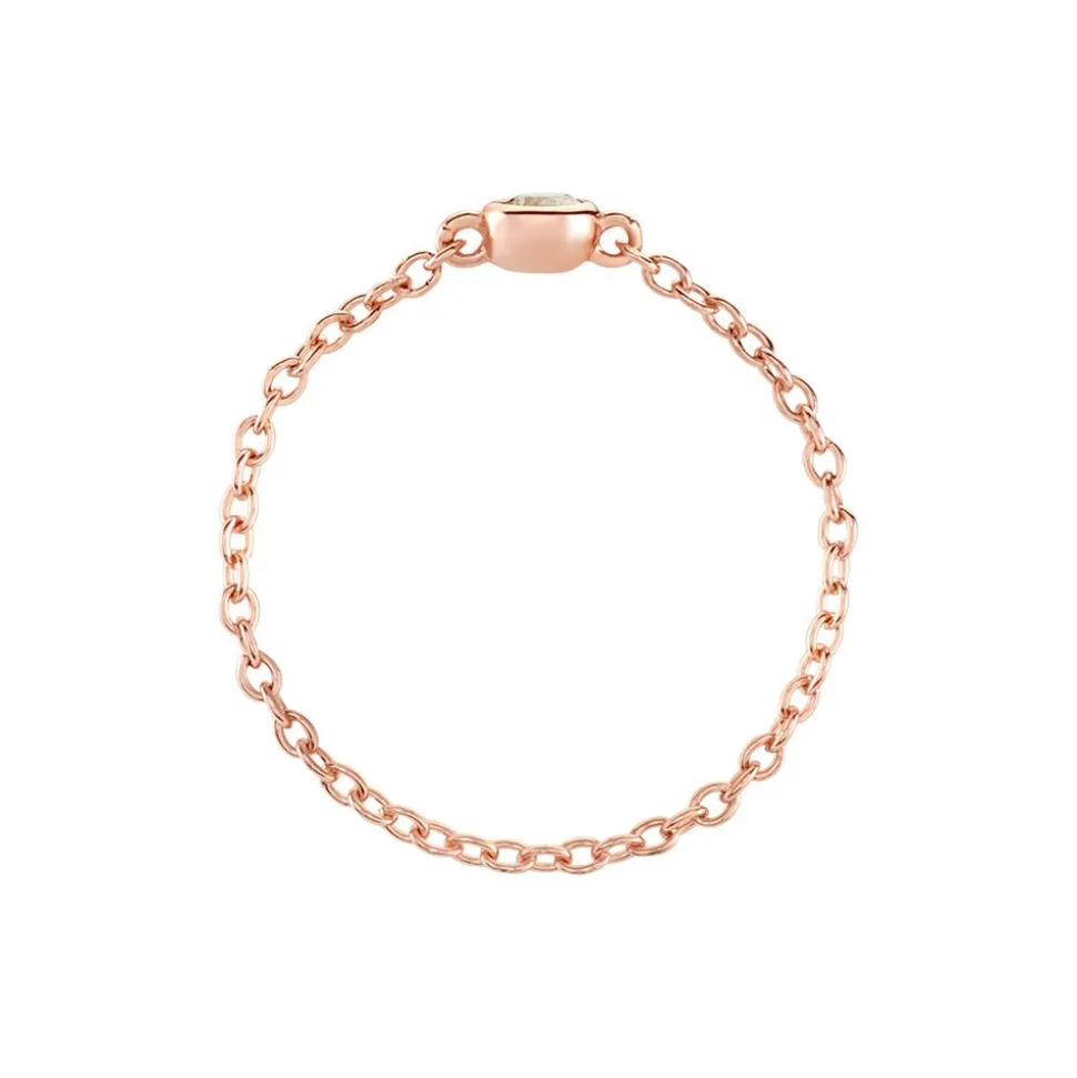 Bague Chaine Madalyn Argent Rose Oxyde De Zirconium