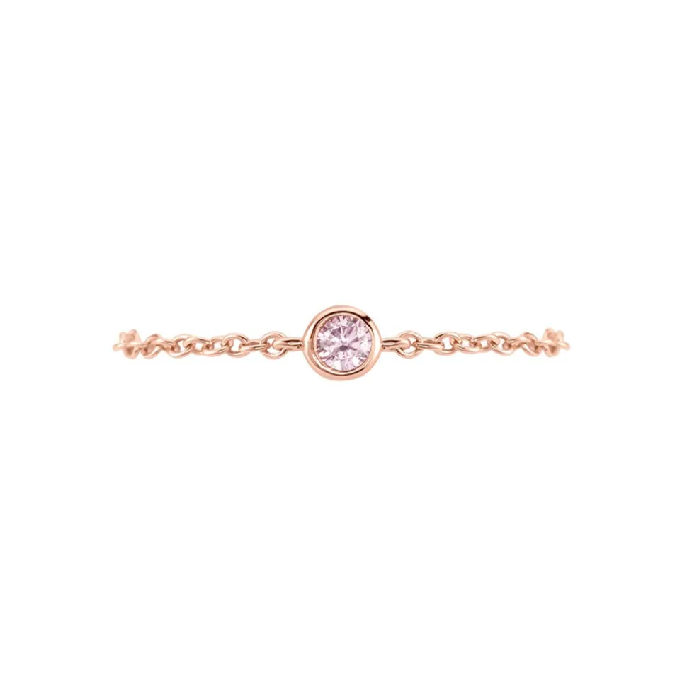 Bague Chaine Madalyn Argent Rose Oxyde De Zirconium