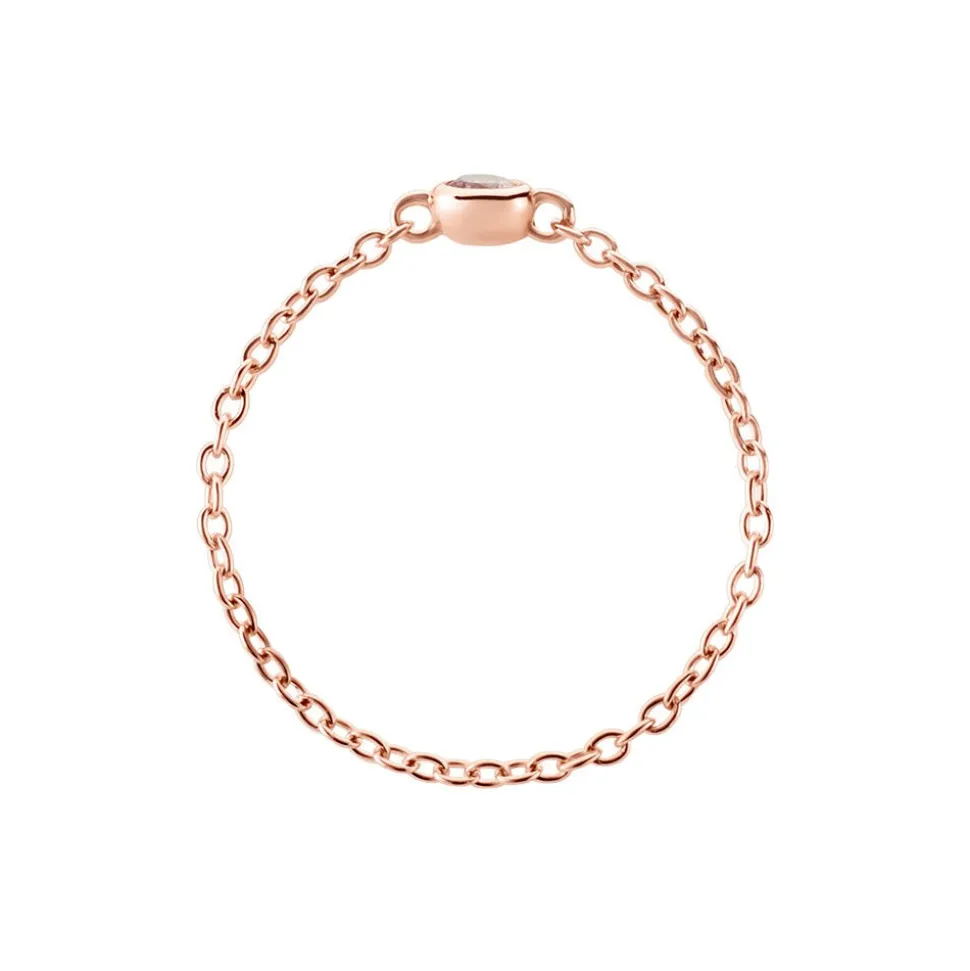 Bague Chaine Madalyn Argent Rose Oxyde De Zirconium