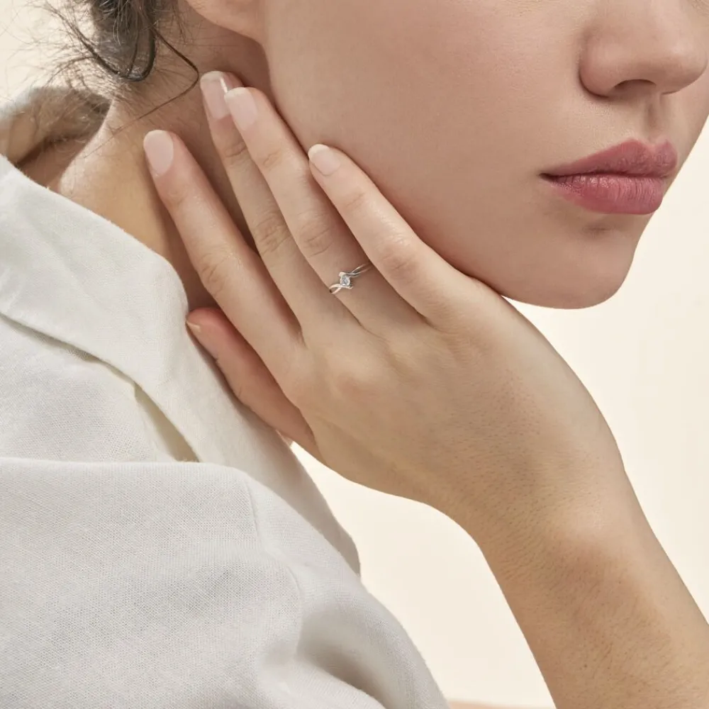Bague Chamirame Or Blanc Oxyde De Zirconium|Marc Orian Clearance