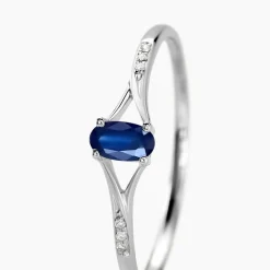 Bague Charmante Or Blanc Saphir Et Diamant|Marc Orian Sale