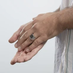Bague Chevalière Acier Vieillit Teodor Oxydes De Zirconium|Marc Orian Hot
