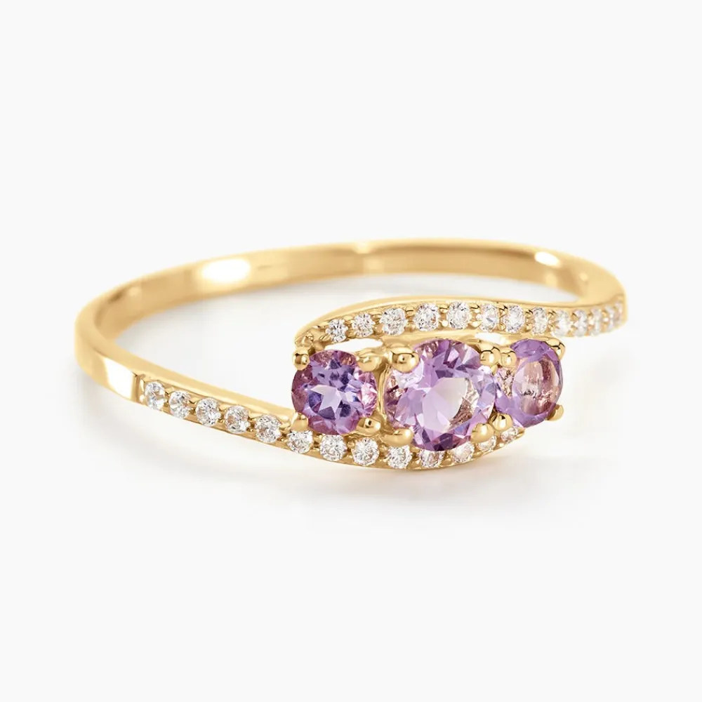 Bague Chloe Or Jaune Amethyste Et Oxyde De Zirconium|Marc Orian