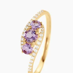 Bague Chloe Or Jaune Amethyste Et Oxyde De Zirconium|Marc Orian