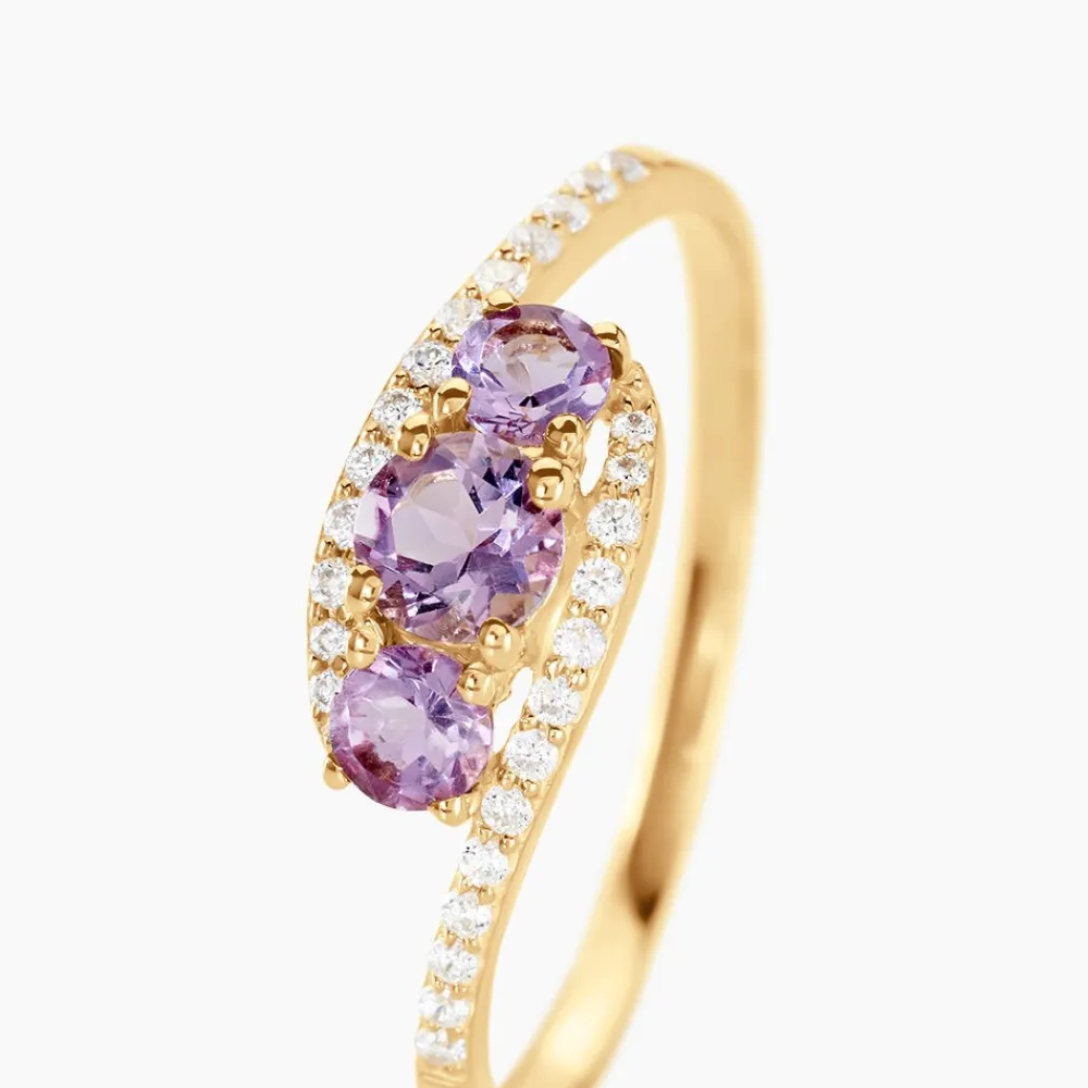 Bague Chloe Or Jaune Amethyste Et Oxyde De Zirconium|Marc Orian