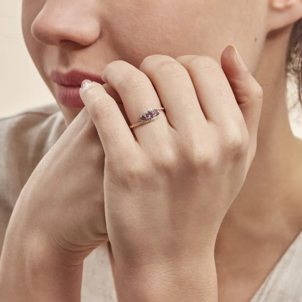 Bague Chloe Or Jaune Amethyste Et Oxyde De Zirconium|Marc Orian