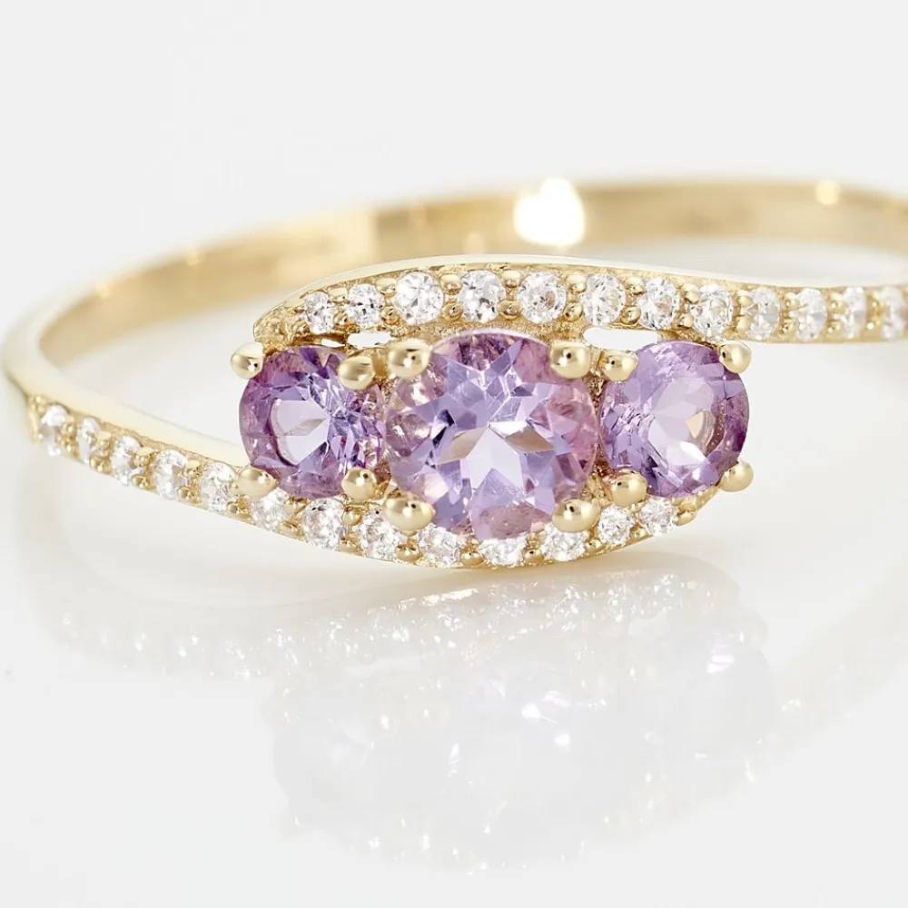 Bague Chloe Or Jaune Amethyste Et Oxyde De Zirconium|Marc Orian