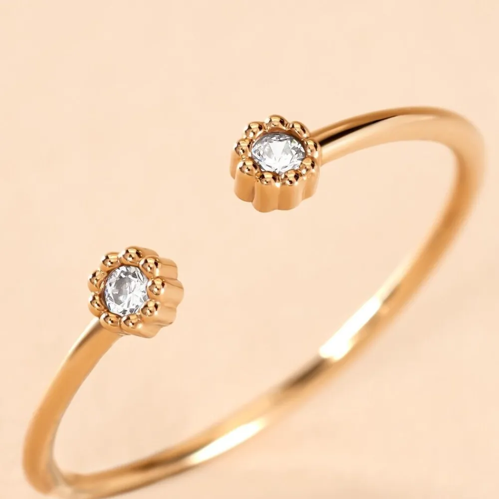 Bague éclat Perlé Plaqué Or Oxyde De Zirconium|Marc Orian Outlet