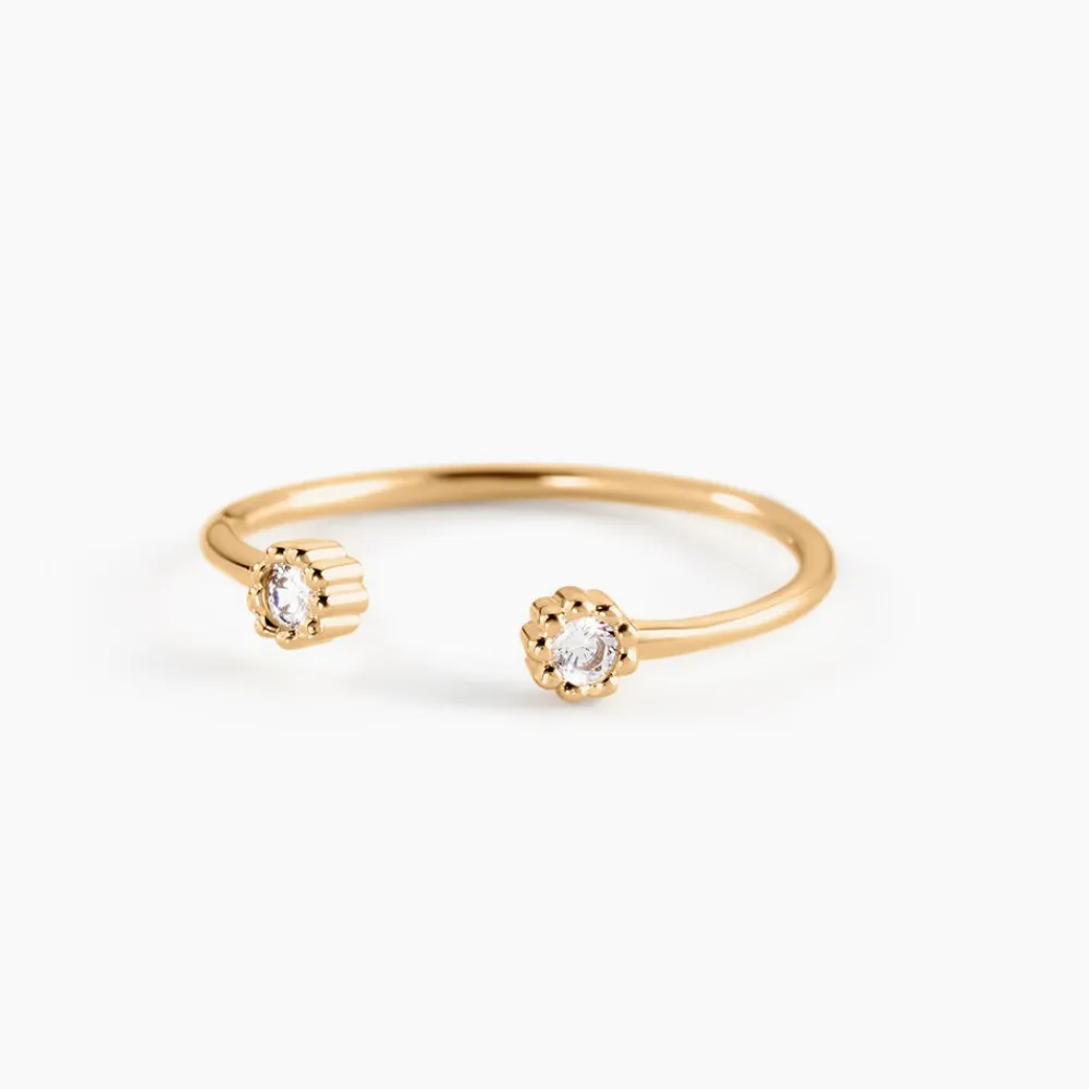 Bague éclat Perlé Plaqué Or Oxyde De Zirconium|Marc Orian Outlet