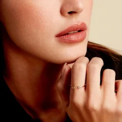 Bague éclat Perlé Plaqué Or Oxyde De Zirconium|Marc Orian Outlet