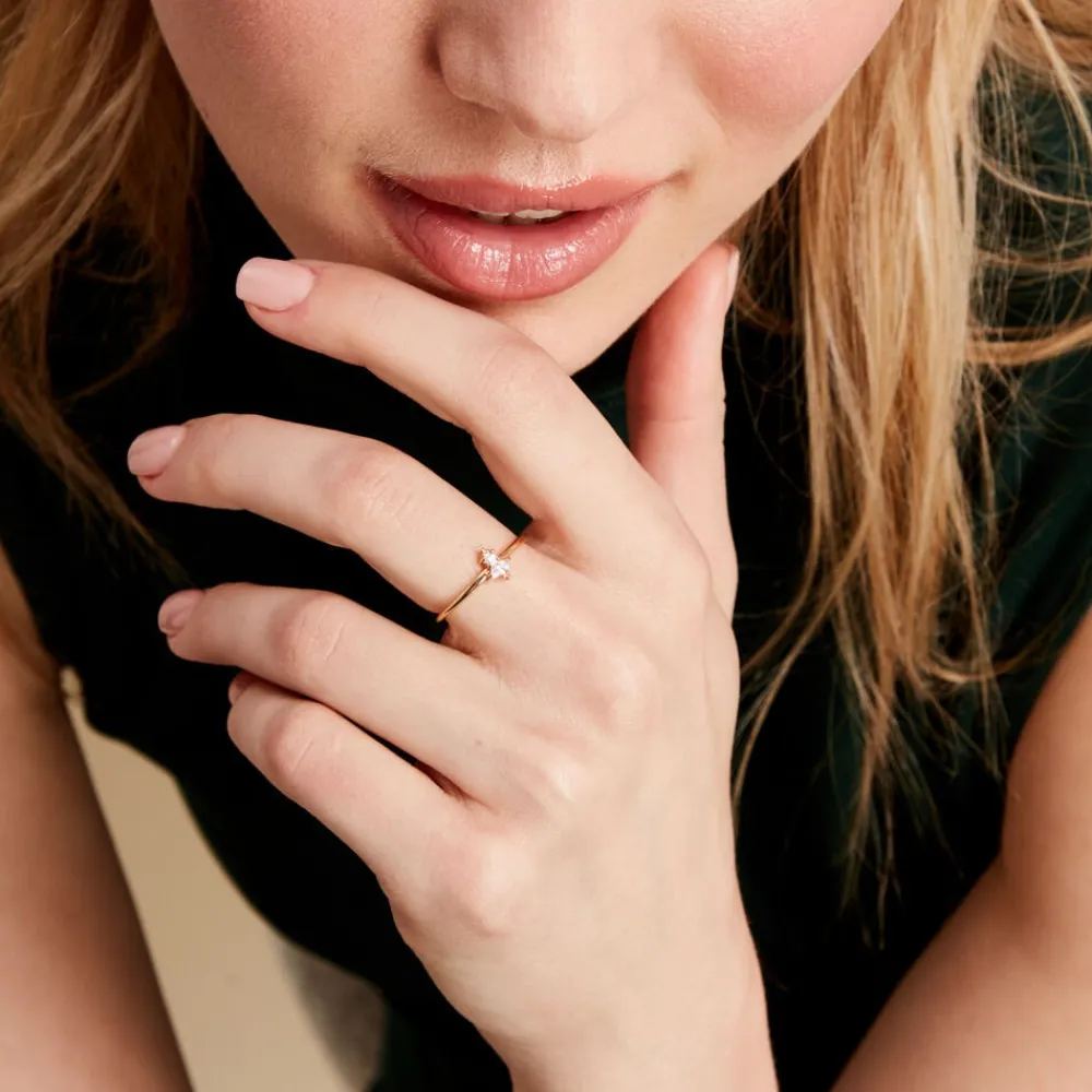 Bague éclat Perlé Plaqué Or Oxyde De Zirconium|Marc Orian Clearance