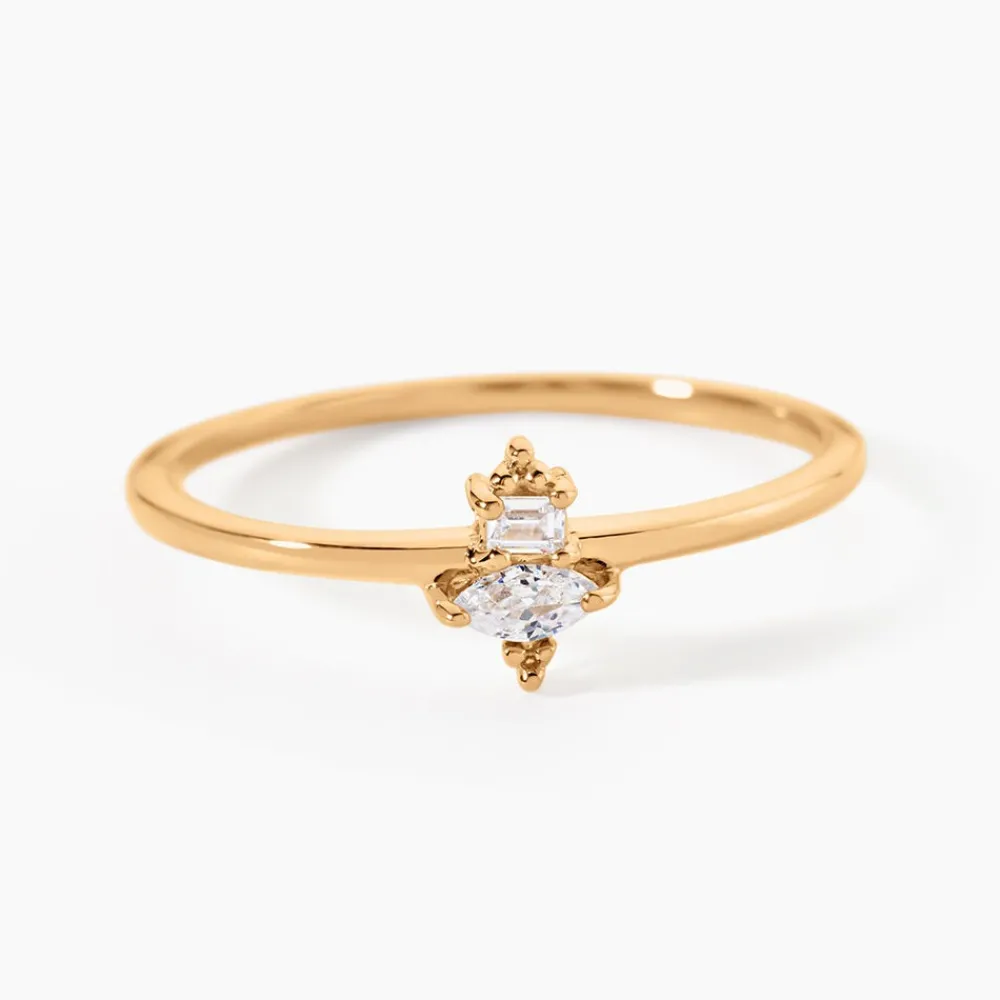 Bague éclat Perlé Plaqué Or Oxyde De Zirconium|Marc Orian Clearance