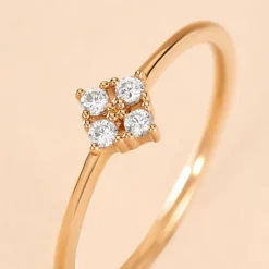Bague éclat Perlé Plaqué Or Oxyde De Zirconium|Marc Orian Sale