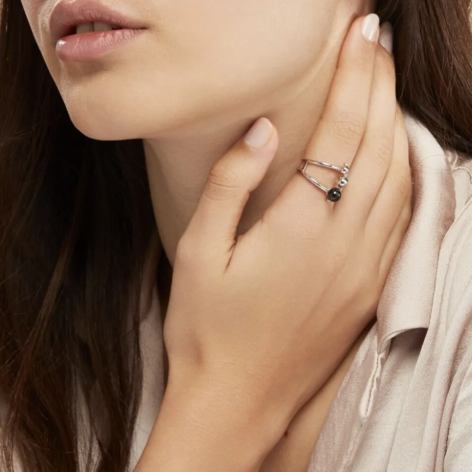Bague Cleya Argent Blanc Céramique