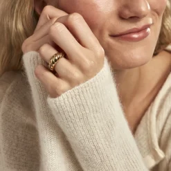 Bague Clive Acier Doré