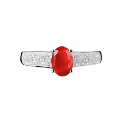 Bague Crista Or Blanc Rubis Et Diamant