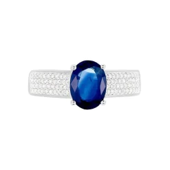 Bague Crista Or Blanc Saphir Et Diamant