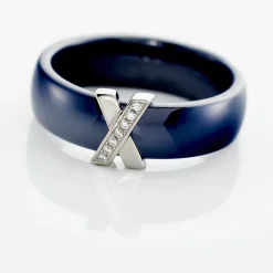 Bague Cronos Argent Blanc Céramique Oxyde|Marc Orian