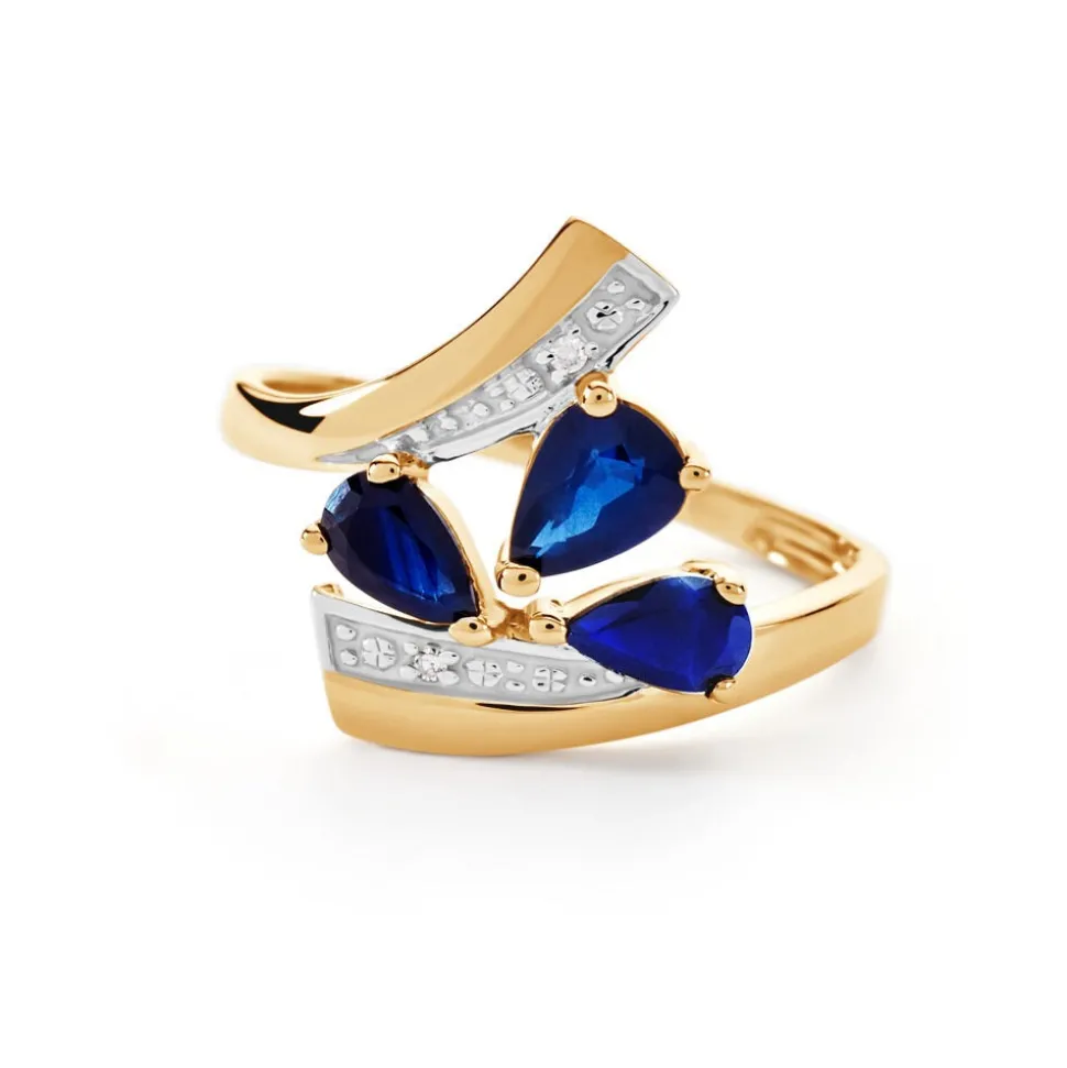 Bague Dahlia Or Jaune Saphir Diamant